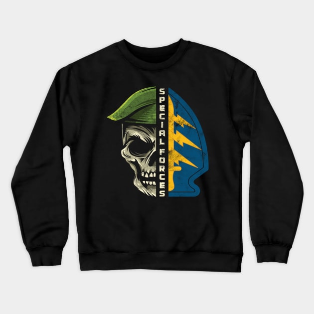 Army Special Forces Green Beret Skull Patch ODA Gift Crewneck Sweatshirt by woormle